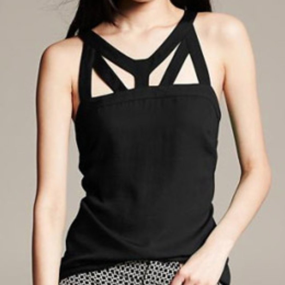 Banana Republic Black Cutout Tank